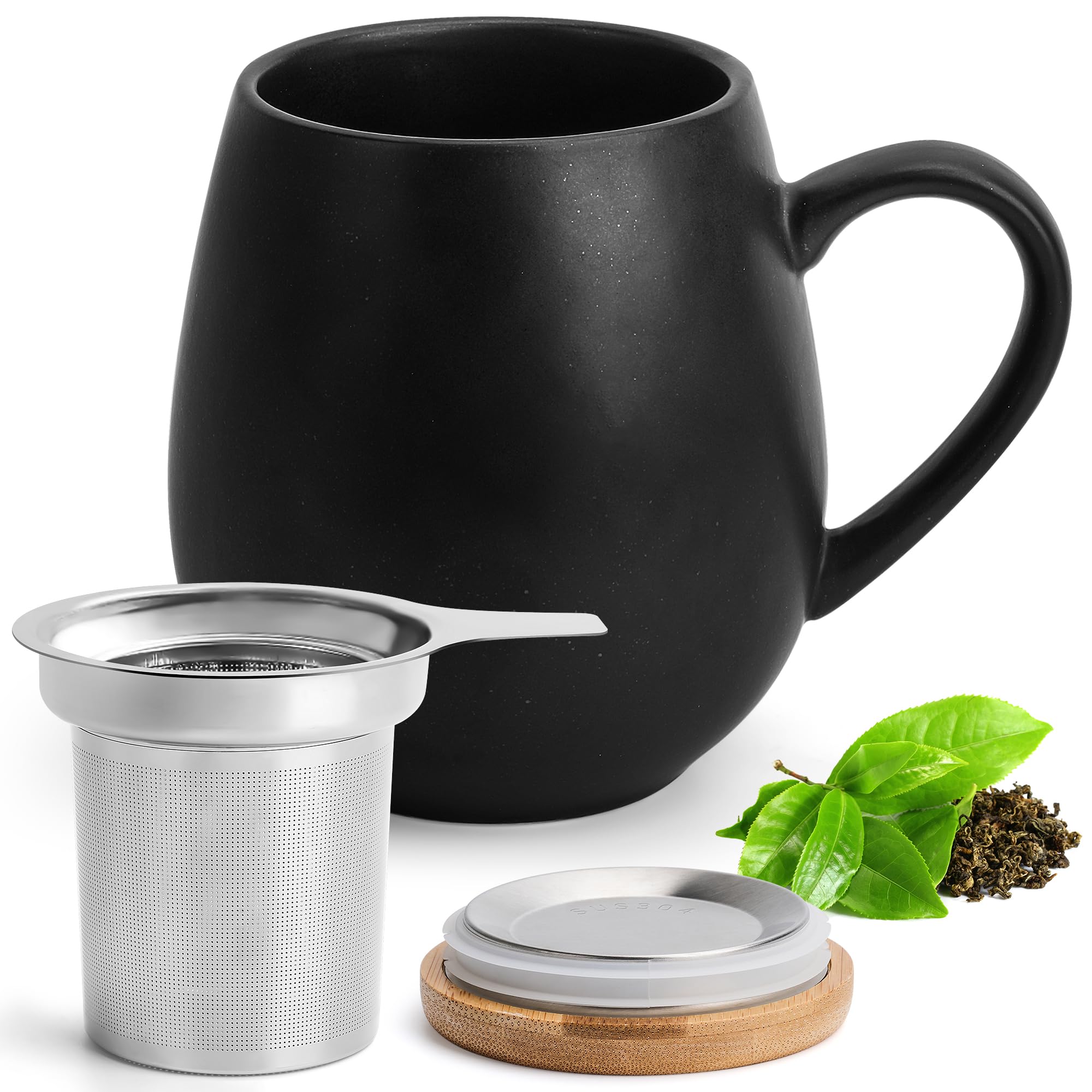 Ceramic Tea Cup with Infuser Lid : Amazon.sg: Home