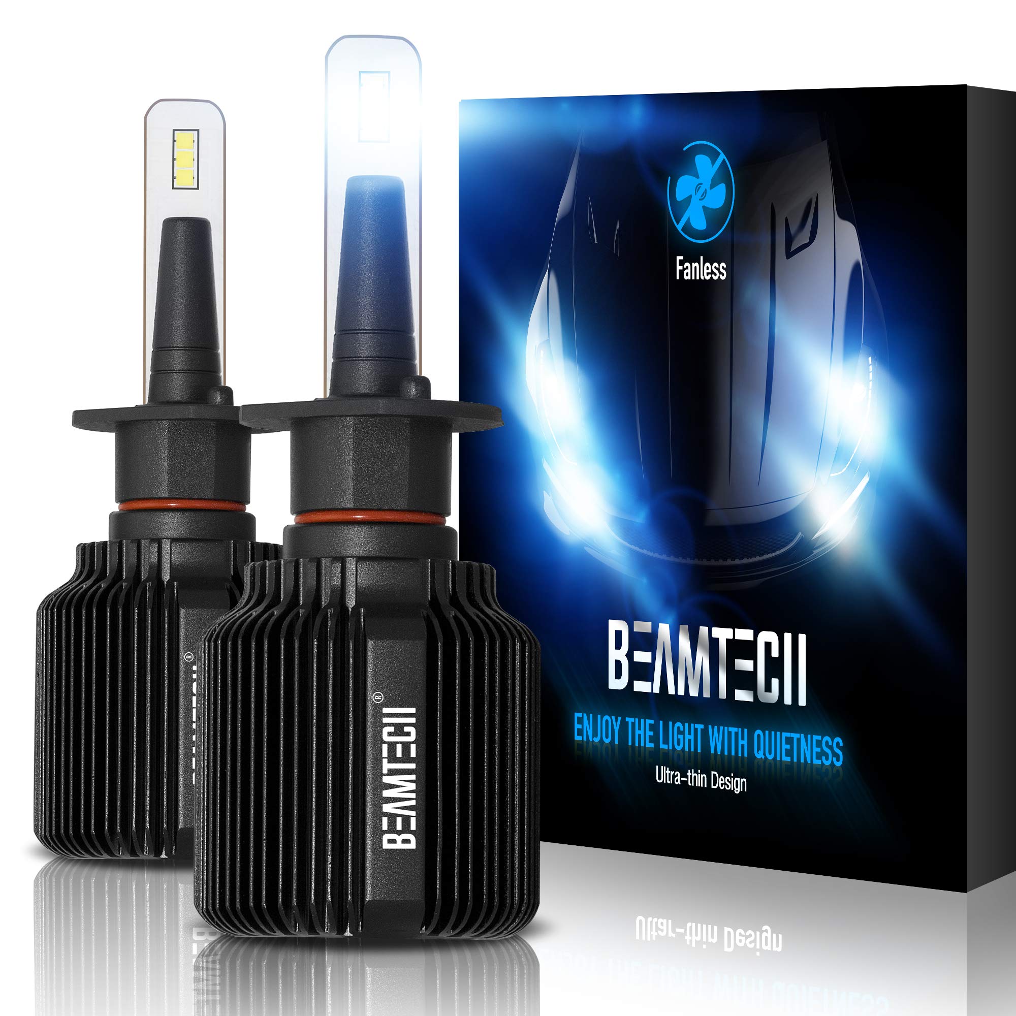 BEAMTECH H11 LED Bulbs,H8 H9 Conversion Kits 20000LM 100W 6500K Xenon White High Power Plug and Play Halogen Replacement