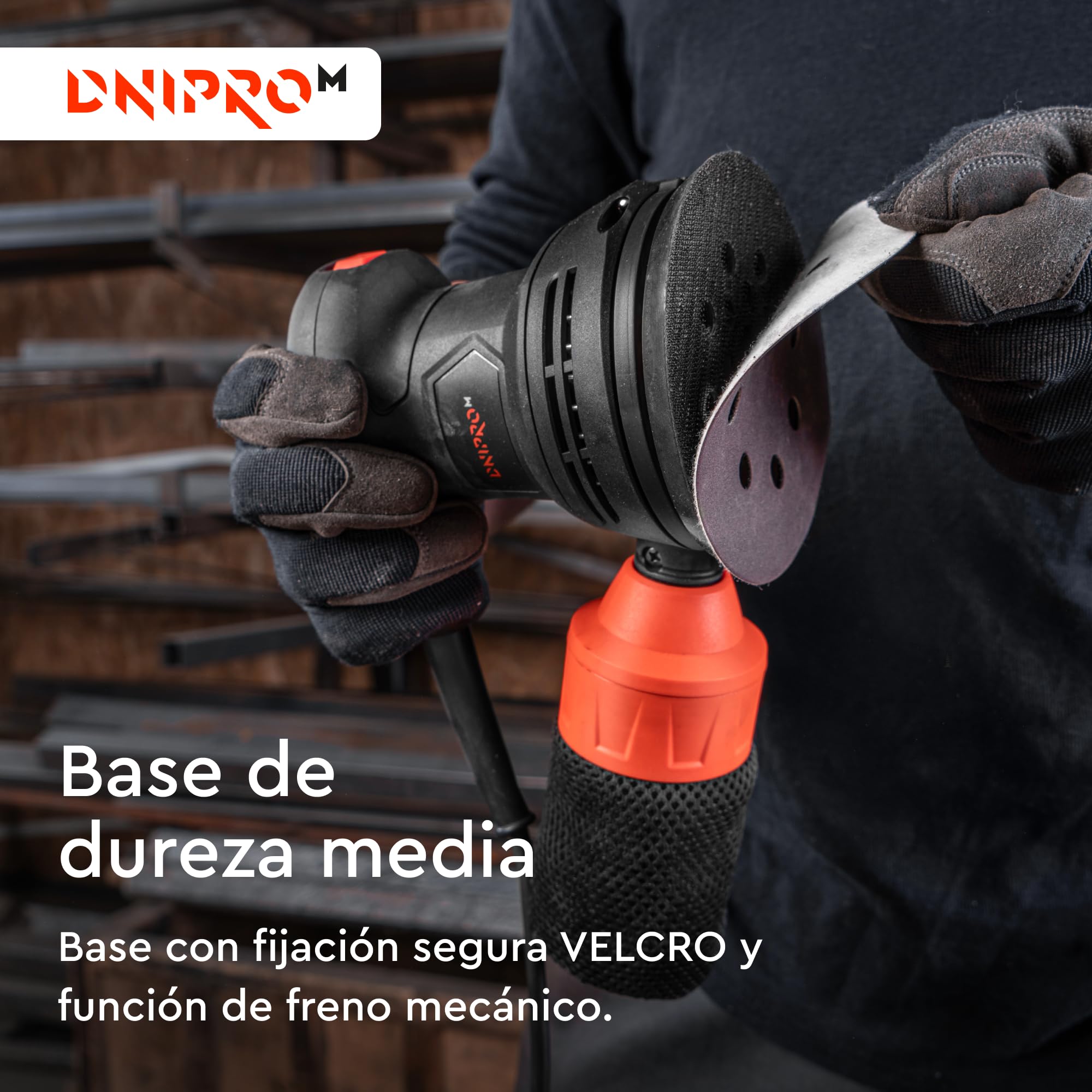 Lijadora Orbital Dnipro-M PE-29S 290W 125mm, con 20 Discos Incluidos