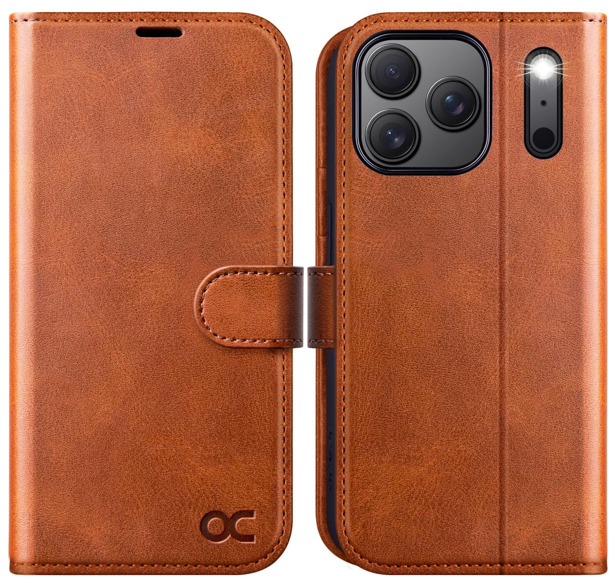 OCASE Compatible with iPhone 17 Pro Wallet Case, PU Leather Flip Folio Case with Card Holders RFID Blocking Kickstand [Shockproof TPU Inner Shell]