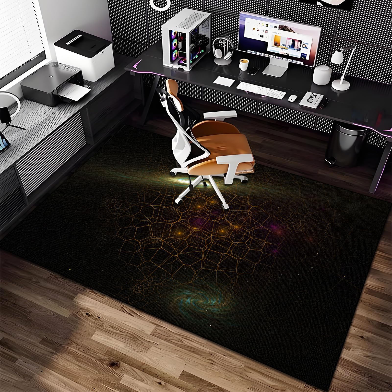 90 x 120 cm Gaming Tappeto Sedia Tappeto salvapavimento Antiscivolo Tappeto per Sedia Gaming per pavimenti in legno Tappeto Protettivo Sottosedia Tappetini per Sedie Ufficio Tappeto Sedia con Ruote