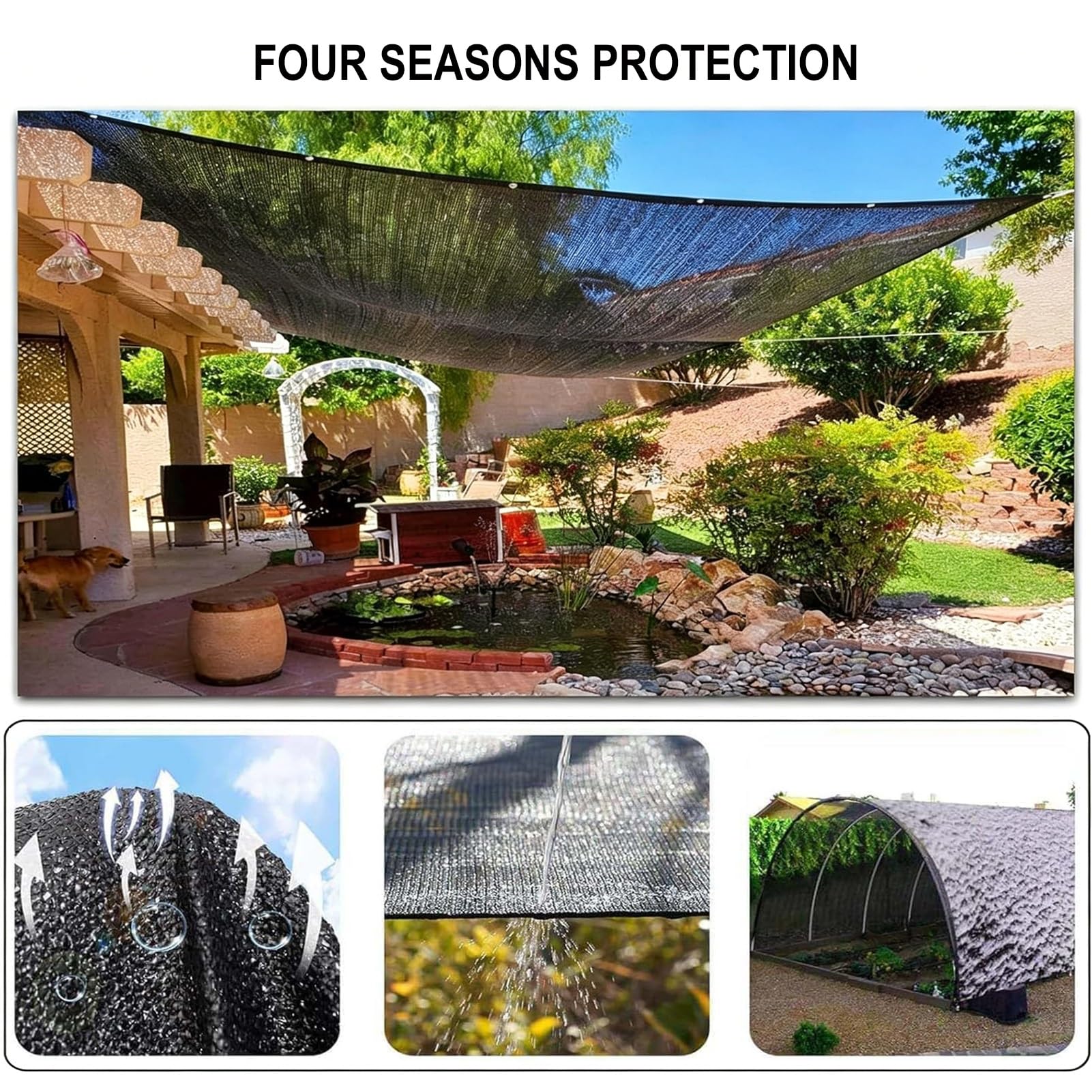 Filet de Protection Piscine 4x8m, Couverture Filet de Feuille pour Piscine, Bâche Protection Piscines Hors-Sol, Filet Protection Piscine pour Bloquer Feuilles Mortes et Débris(3x6m(10x19.6ft))