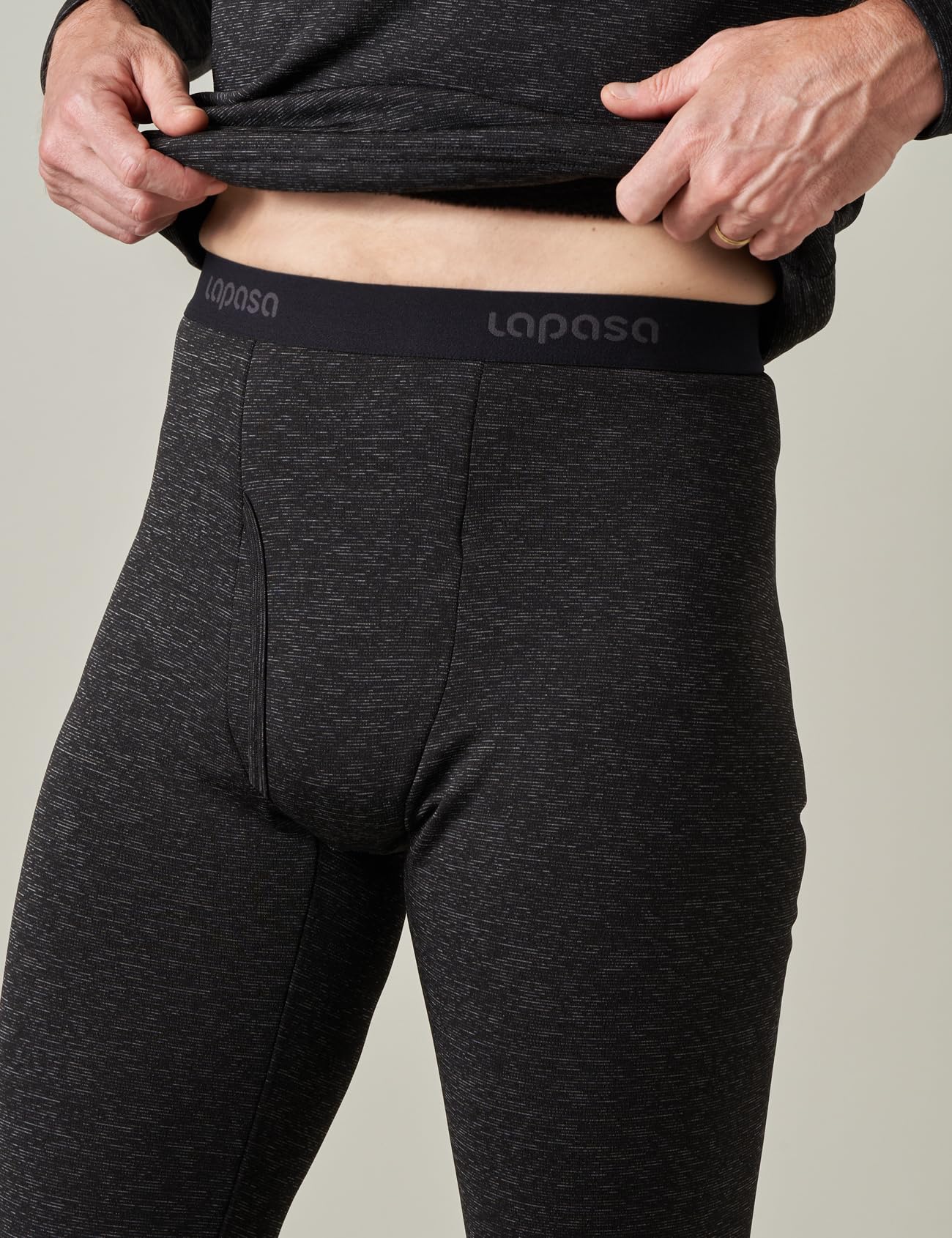 LAPASA Pacco da 2 o 1 Calzamaglie Termica Uomo Fodera in Pile Medio/Pesante Pantaloni Termici Sportivi Strato Base Biancheria Intima Leggings Caldi M10/M25/M56