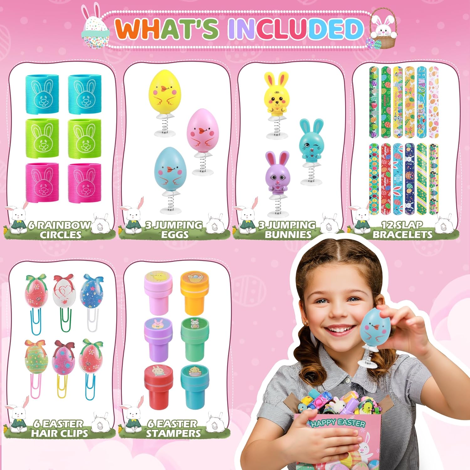 tgosomt 120Pcs Easter Basket Stuffers, Easter Egg Fillers,Essentials Gifts Ideas for Kids Boys Girls Baby, Easter Egg Stuffers, Funny Party Favors Goodie Bag Toys for 4 5 6 7 8 9 10