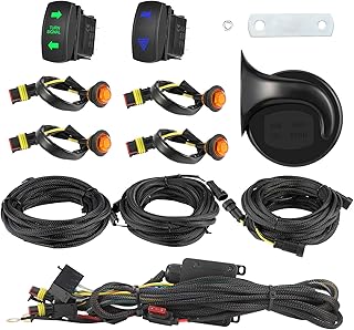 UTV Turn Signal Blinker Assemblies Kit with 110DB Horn Plug and Play