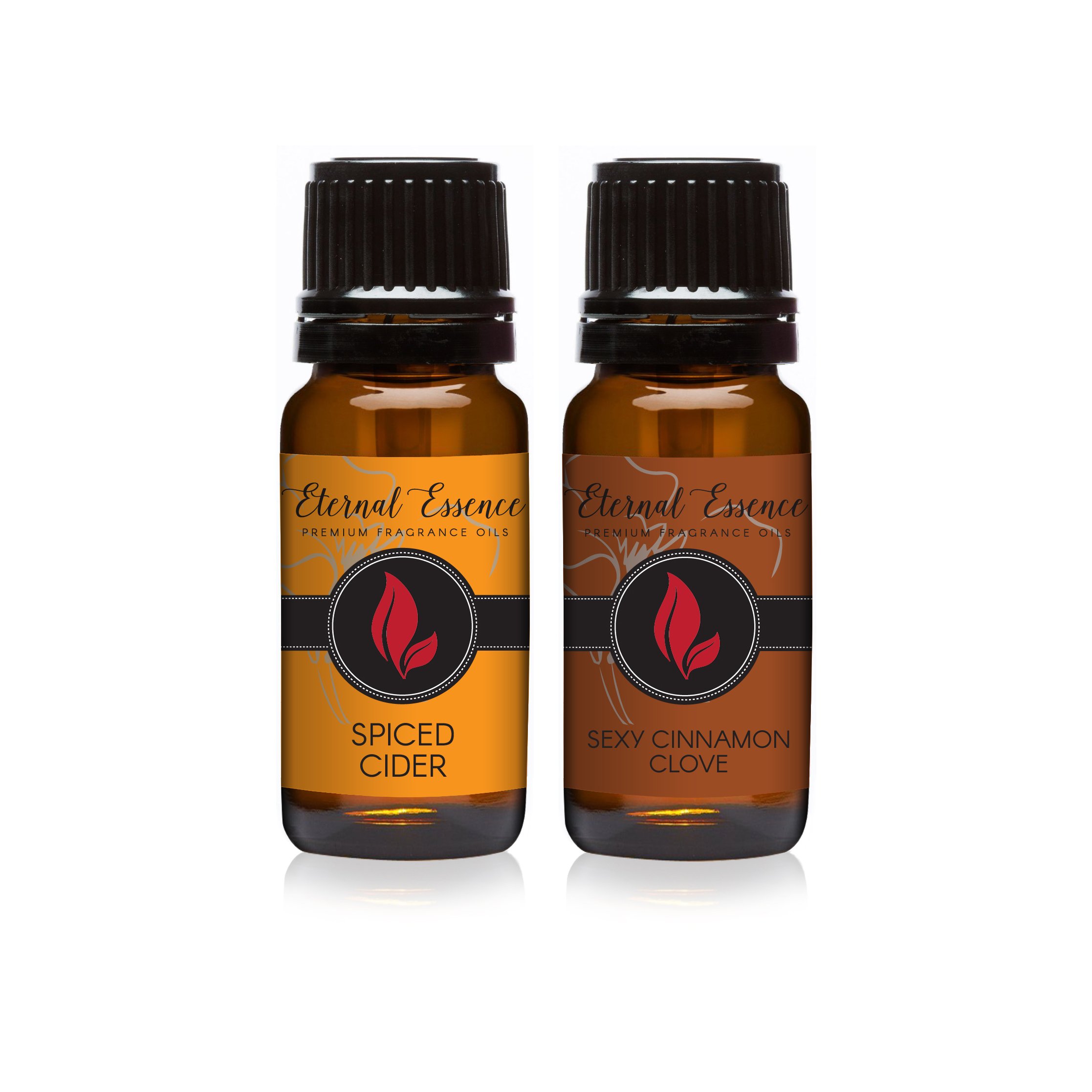 Eternal Essence Oils 2 Pack 10ml Premium Fragrance Oil - Spiced Cider &amp; Sexy Cinnamon Clove - for Candle, Soap Making, Aromatherapy, Diffusers, Home Care, &amp; Humidifiers