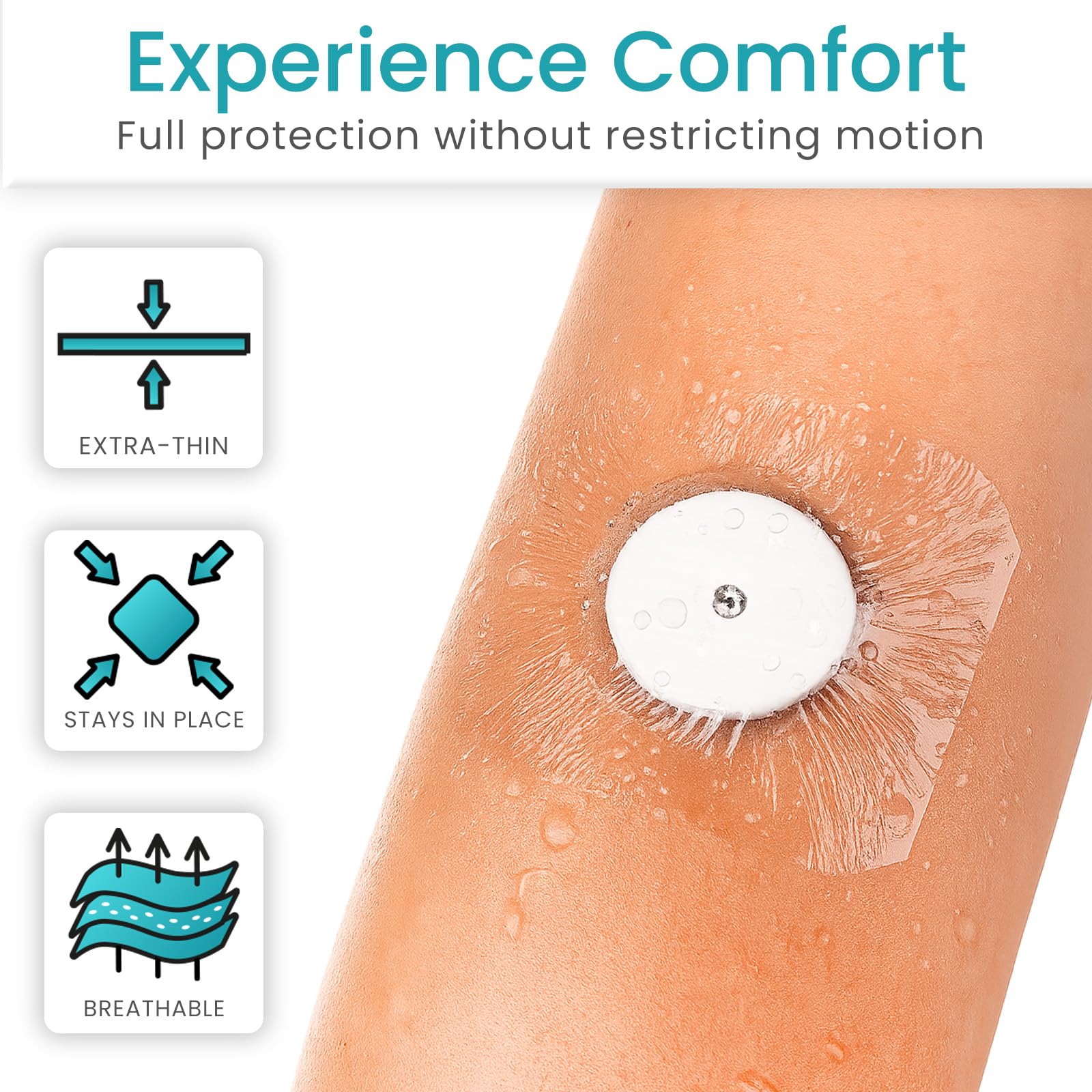 ViveCare Großer transparenter Folienverband, wasserdichte Bandagen, transparente Wundabdeckung zum Duschen, Tattoos, Duschschutz für nach Operationen, postoperative Pflaster für die Haut (17,8 x 17,8