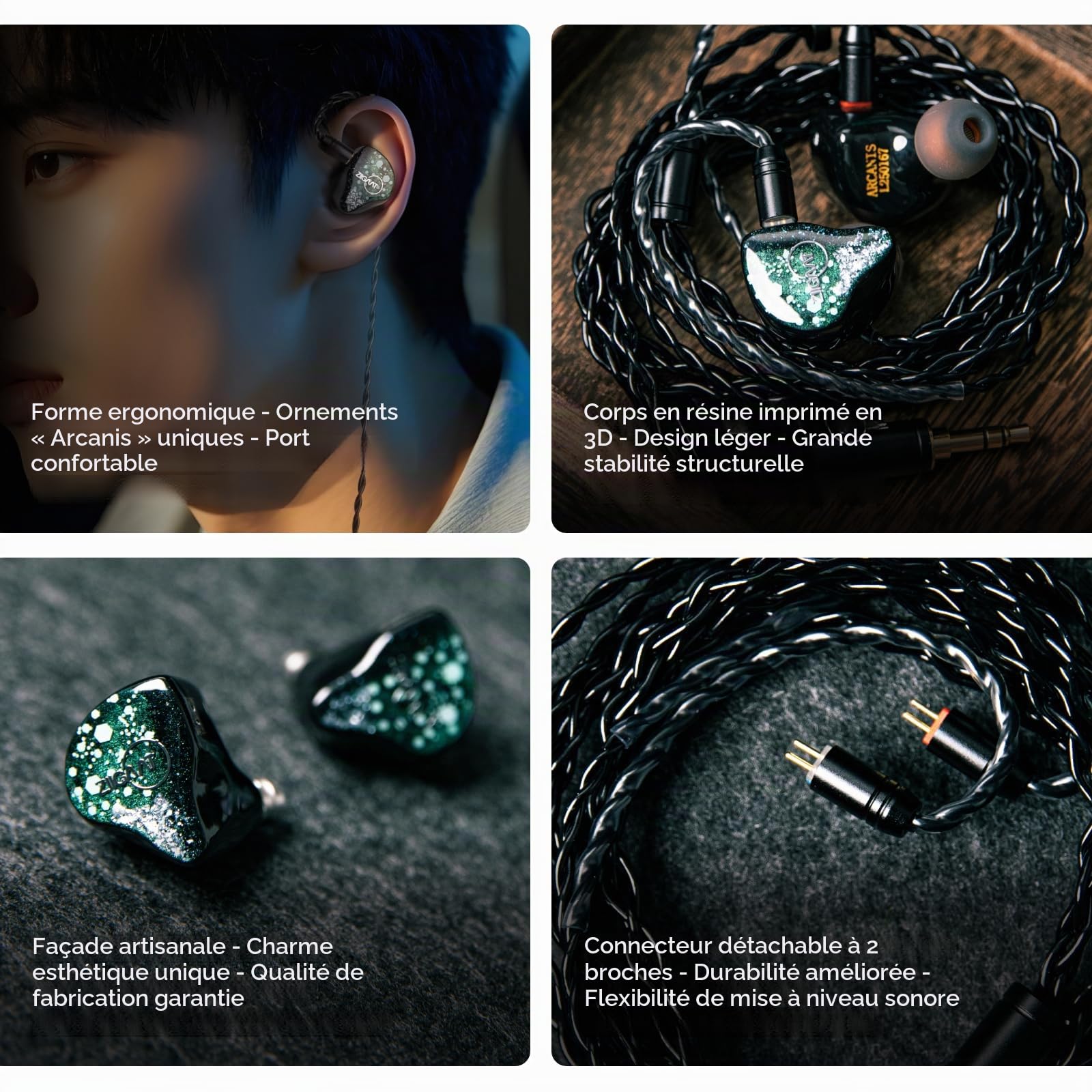 Linsoul ZiiGaat Arcanis Écouteur Intra-auriculaire Hybride 2DD+5BA