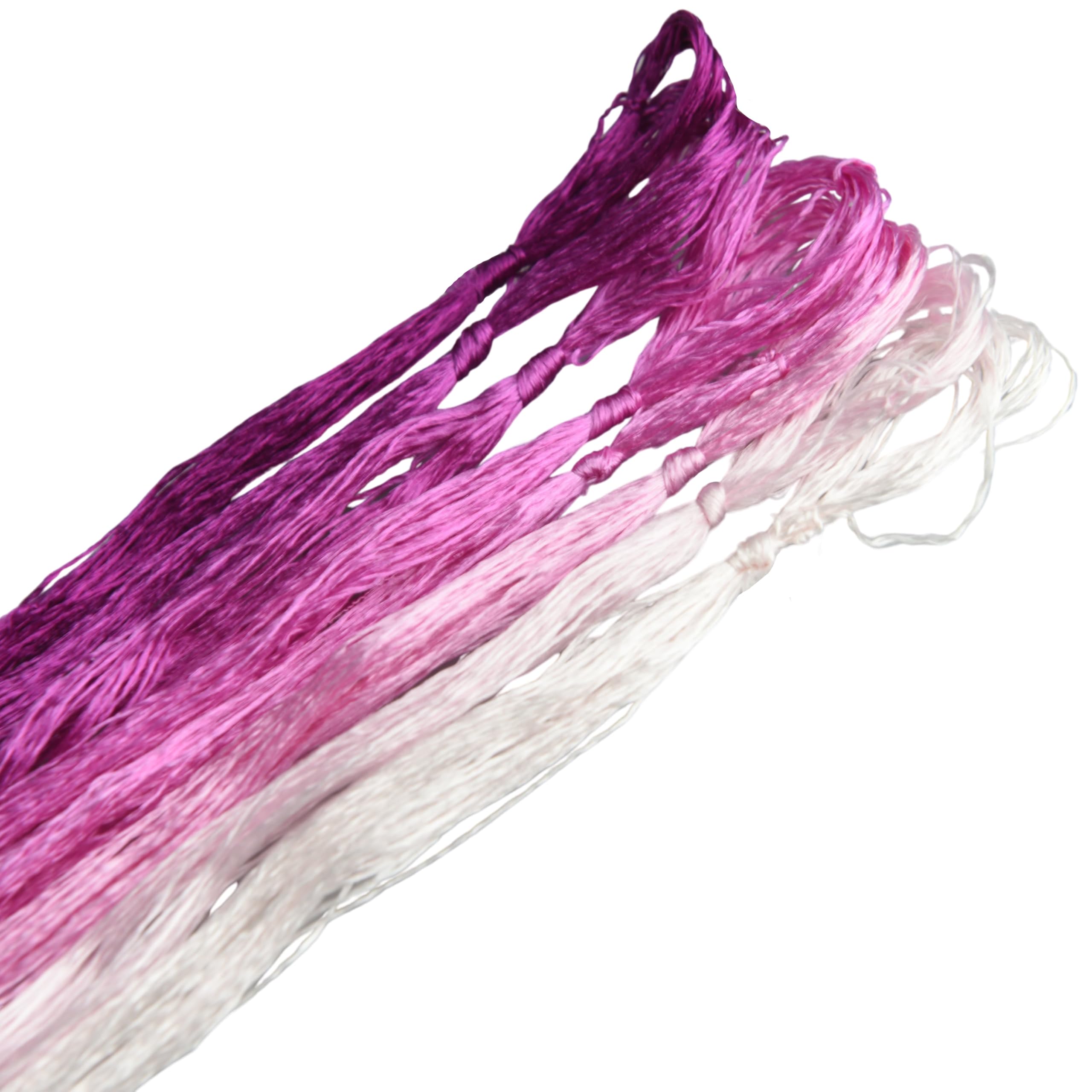 MINGGUXIUYI 8 Colours Gradient Mulberry Silk Embroidery Threads - 22M Each, for Hand Embroidery/Cross Stitch/Knitting/DIY Crafts (23)