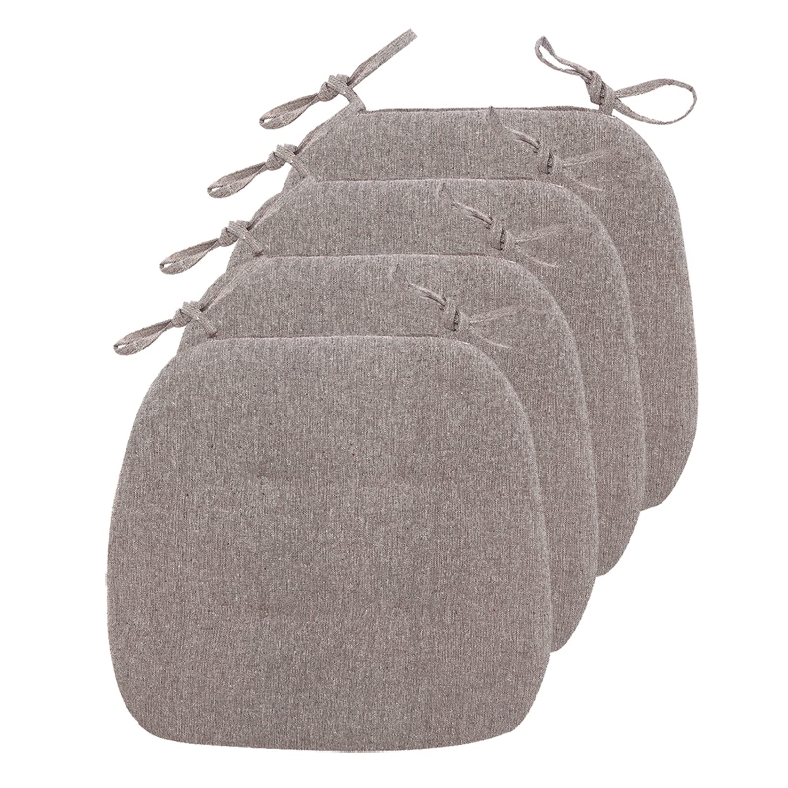 FDISDIFH Cuscini Sedie Cucina Lino Set da 2/4/6/8, Cuscini Sedie Cucina Trapezio 43x41 con Laccetti, Cuscini Seduta Cucina Antiscivolo Resistente,Beige,4 Packs