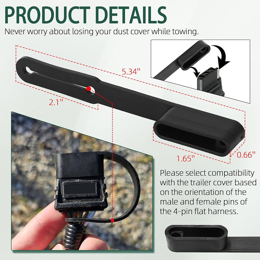 Trailer Plug Cable Protection Dust And Water Proof Connector Covers 8 Pack 4-Pin Trailer Connector ...