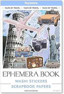 300+ Travel Stickers & 20 A5 Papers - Pre-Cut Washi Stickers for Journal...