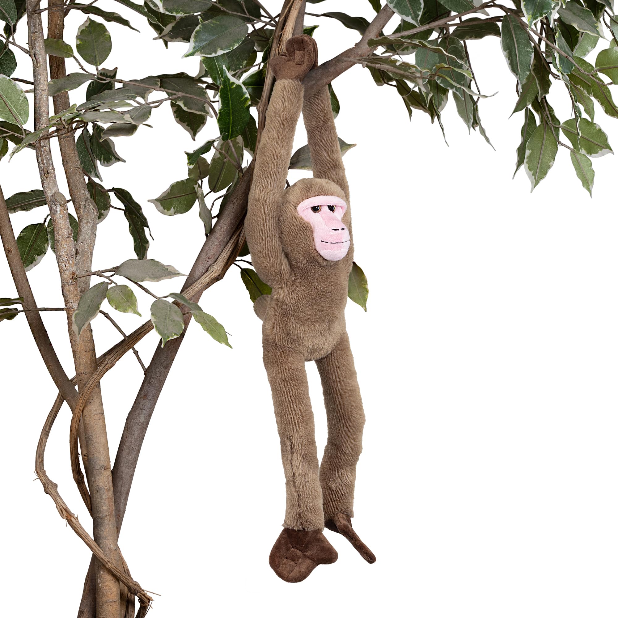 Zappi Co Hanging Japanese Snow Monkey Plush, 46cm Cuddly Macaque Soft Toy with Velcro Paws - Image 2