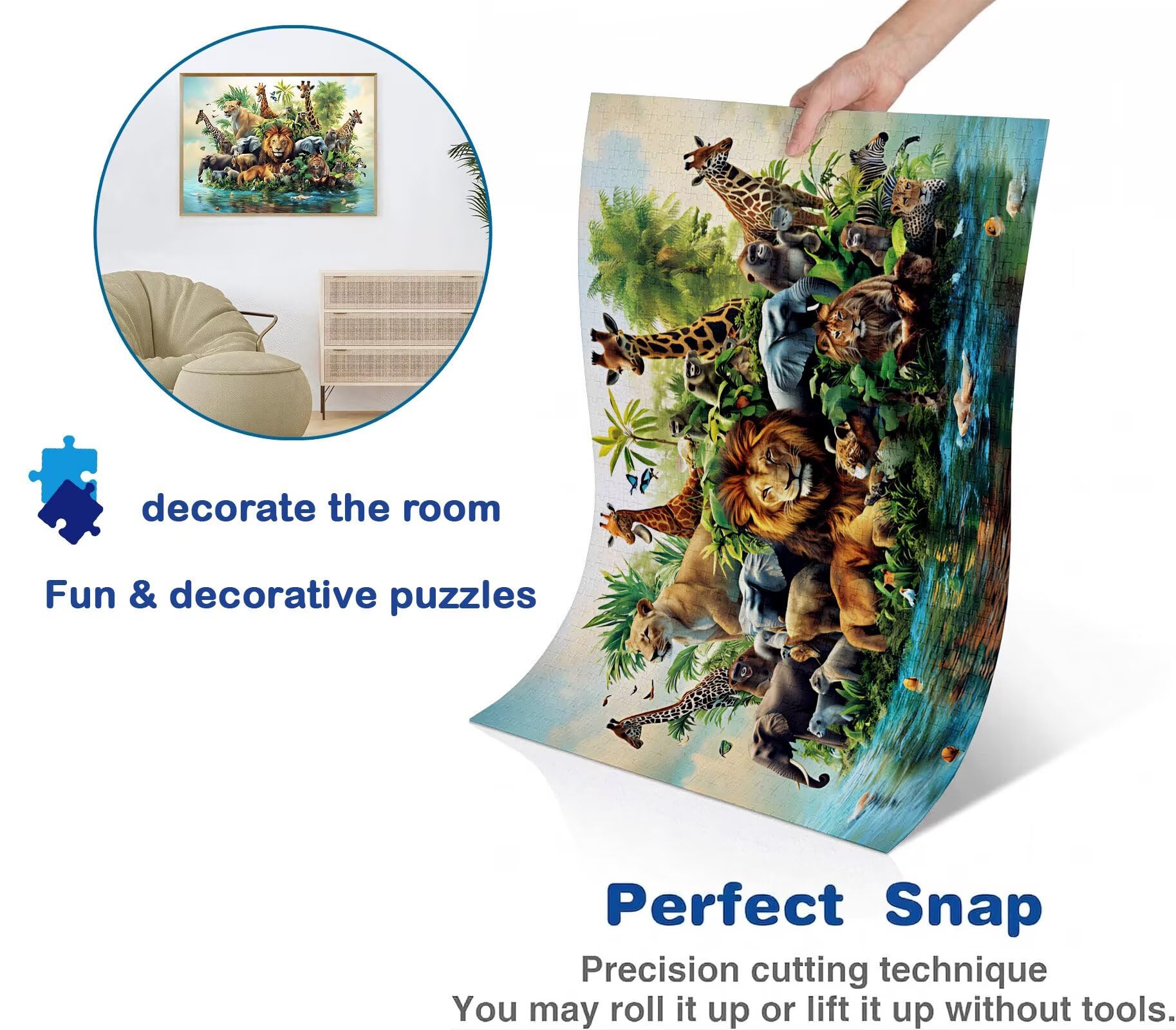 Puzzle 1500 Teile, Holzpuzzle Erwachsene - Impossible Puzzle 87 x 57 cm niffliges Denkspiel & Denksport für Frauen & Männer, Familienspiel für Spieleabende, Geschenk für Frauen Tier Giraffe w0-161