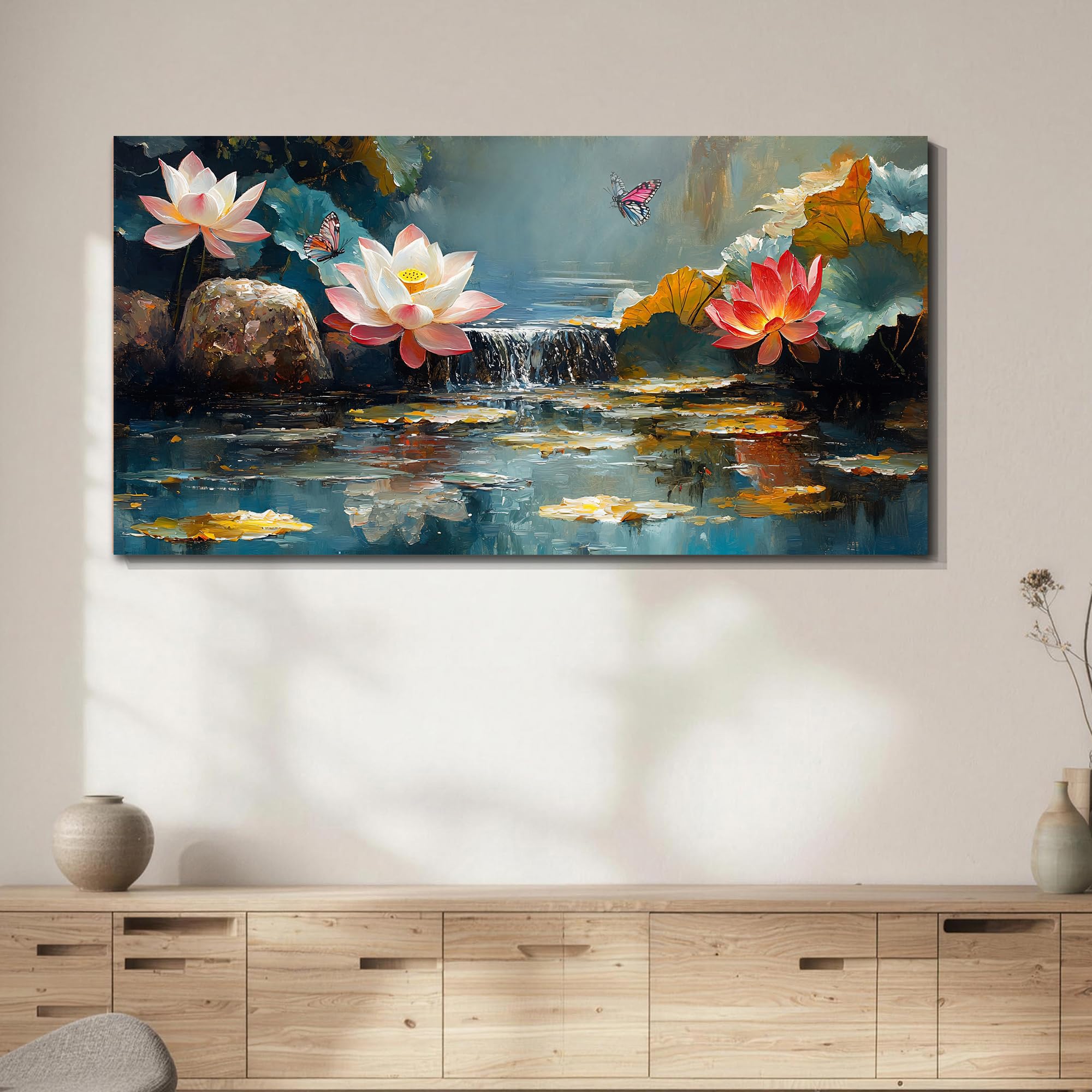 Amazon.com: Anolyfi Lotus Canvas Wall Art for Living Room, Zen