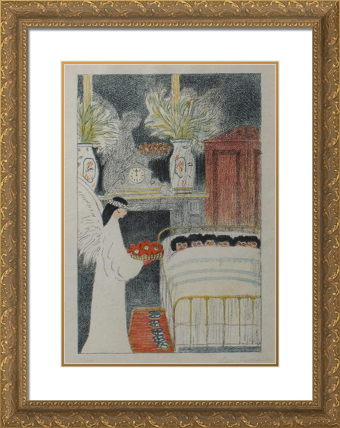 ArtDirect Spilliaert, Leon 19x24 Gold Ornate Framed Art Print with Double Matting Titled: Winter Pleasures III