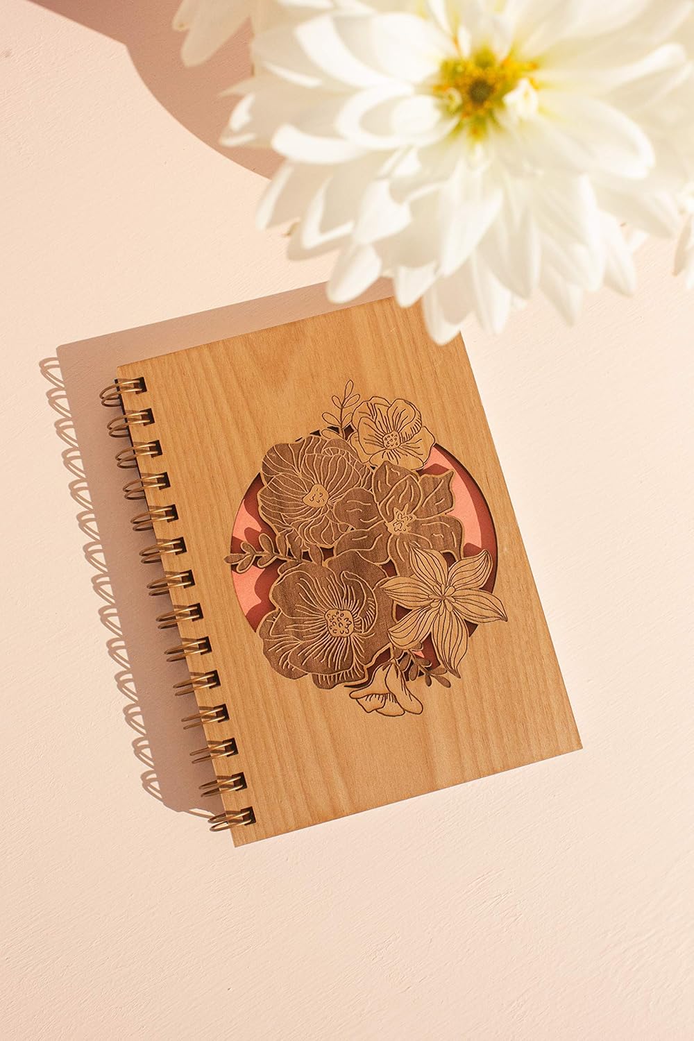 Wild Blooms Wood Journal [Notebook, Sketchbook, Spiral Bound, Blank Pages]