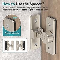 Vista 4 de Cerradura de Puerta de Granero de 90 Grados Resistente, Pestillo de Puerta Corredera de Aleación de Zinc para Granero, Jardín, Baño, Cerca, Níquel-1