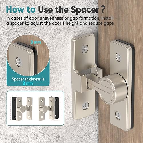 Miniatura 4 de Cerradura de puerta de granero de 90 grados, cierre de puerta corredera de seguridad de aleación de zinc para granero, jardín, baño, valla,