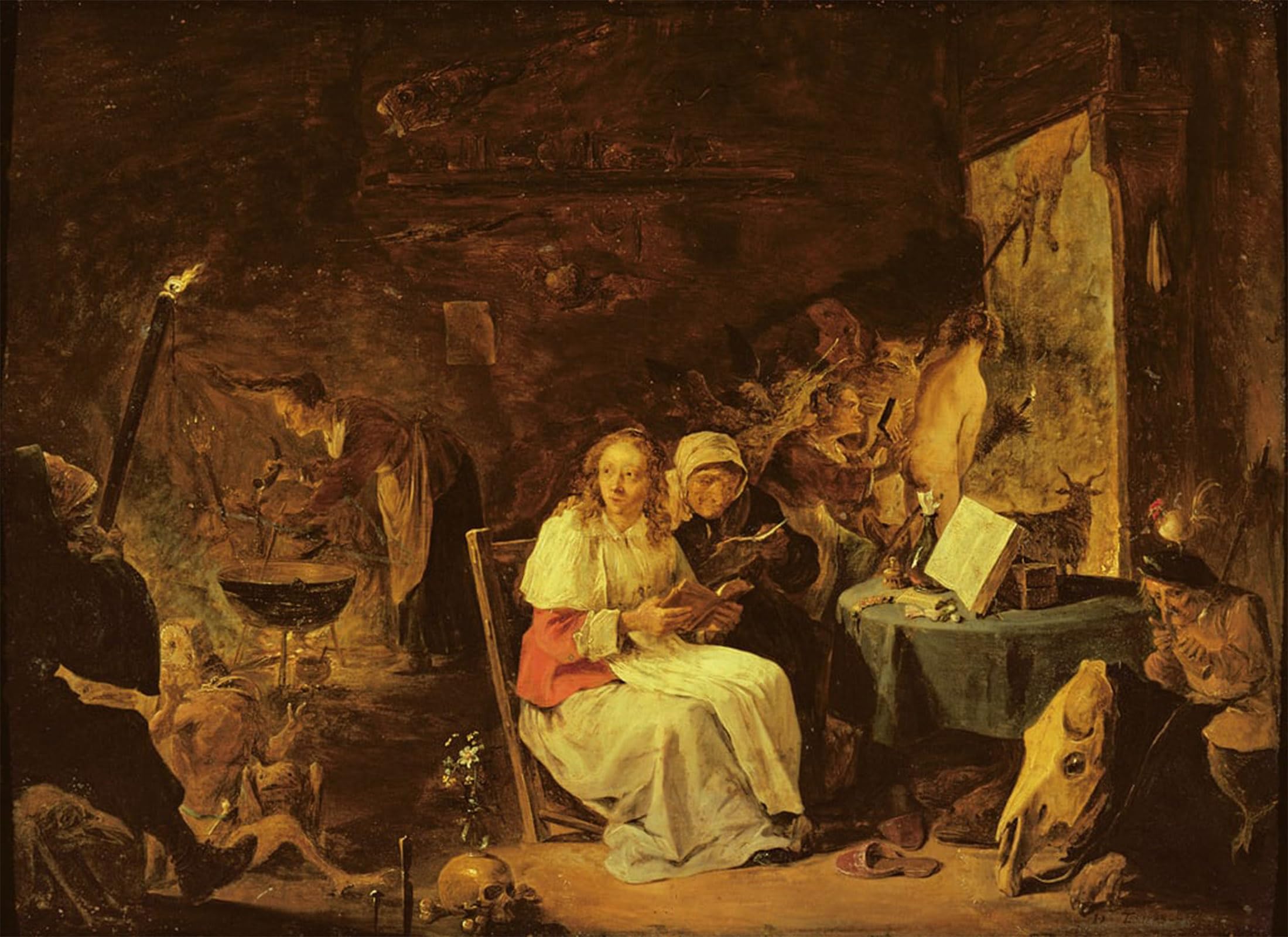 POSTERIIk Famous Modern Artwork Art Mural Incantation Scene by David Teniers the Younger Oil Paintings Pictures for Home Decor 60x90cm