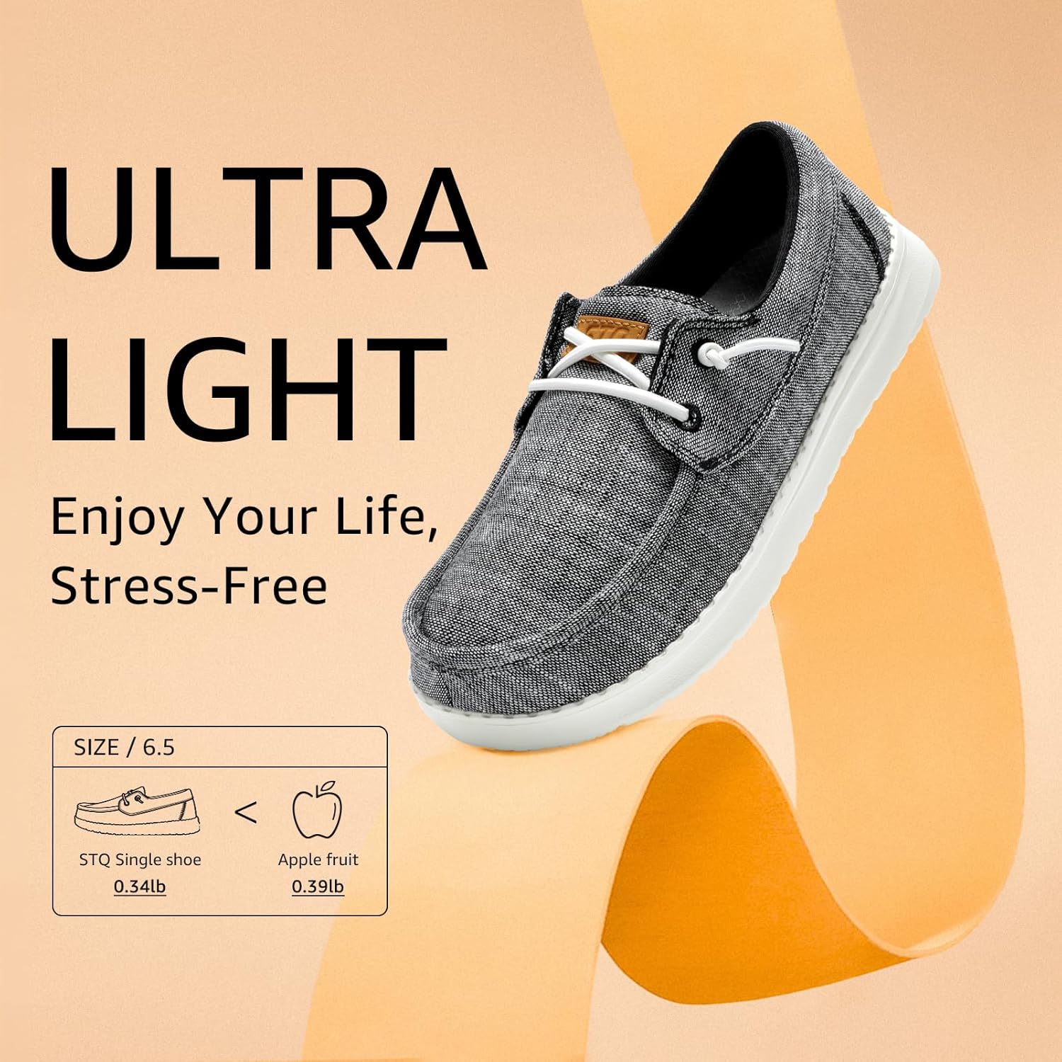 STQ Women Boat Shoes with Orthopedic Insole Slip On Business Casual Shoe for Plantar Fasciitis Lightweight Canvas Loafer - Image 6