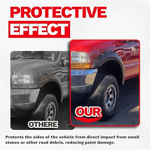 Miniatura 8 de ECOTRIC 4 guardabarros compatibles con Ford F250 F350 Super Duty 1999-2007 (no compatible con modelos duales), cubierta de protección de rueda de
