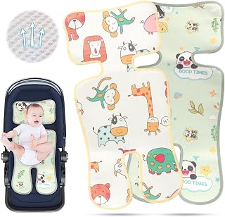 LUFEIS Colchoneta Silla Paseo Universal, 2 Piezas Colchoneta Silla Paseo Bebé, Inserto de Asiento de Verano Transpirable, Colchoneta Carro Bebe para Silla de Paseo, Asiento de Bebé Portabebés (Panda)