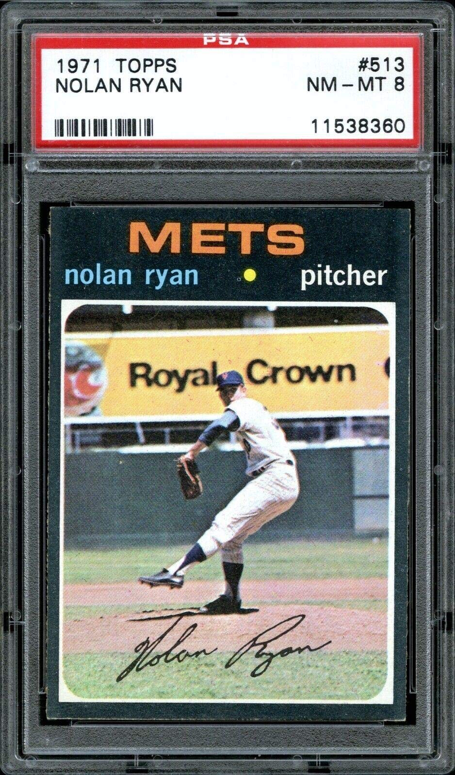 Amazon.com: Nolan Ryan 1971 Topps New York Mets Baseball Card #513 PSA 8 -  Slabbed Baseball Cards : Collectibles & Fine Art