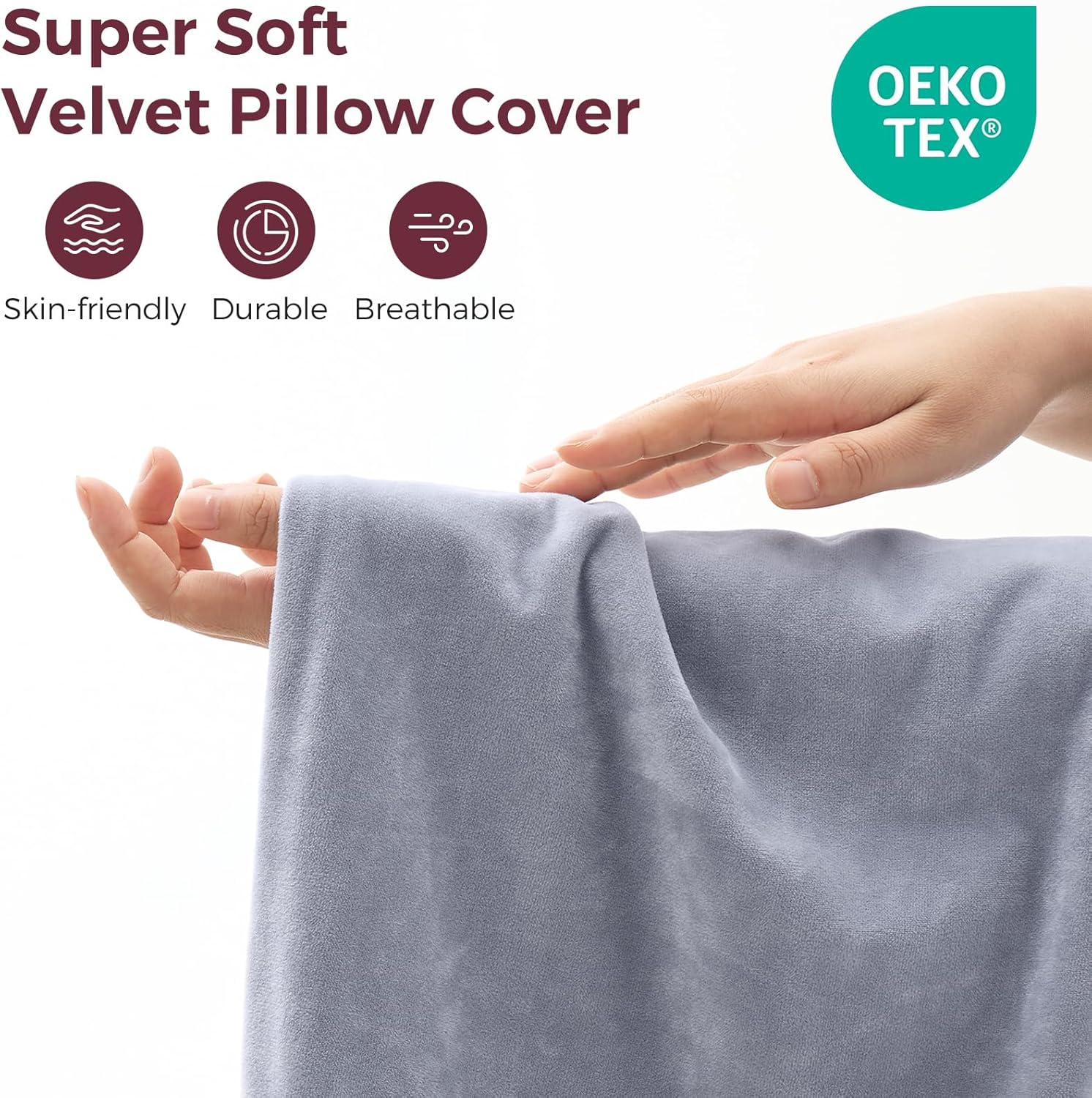 Momcozy Pregnancy Pillow Cover for Dreamlign U Pro Maternity Pillow for Sleeping, Adjustable Leg Pillow, Support for Back, Hip, Belly for Pregnant Women, 50-72 Inch Body Pillow, Only Velvet Pillowcase