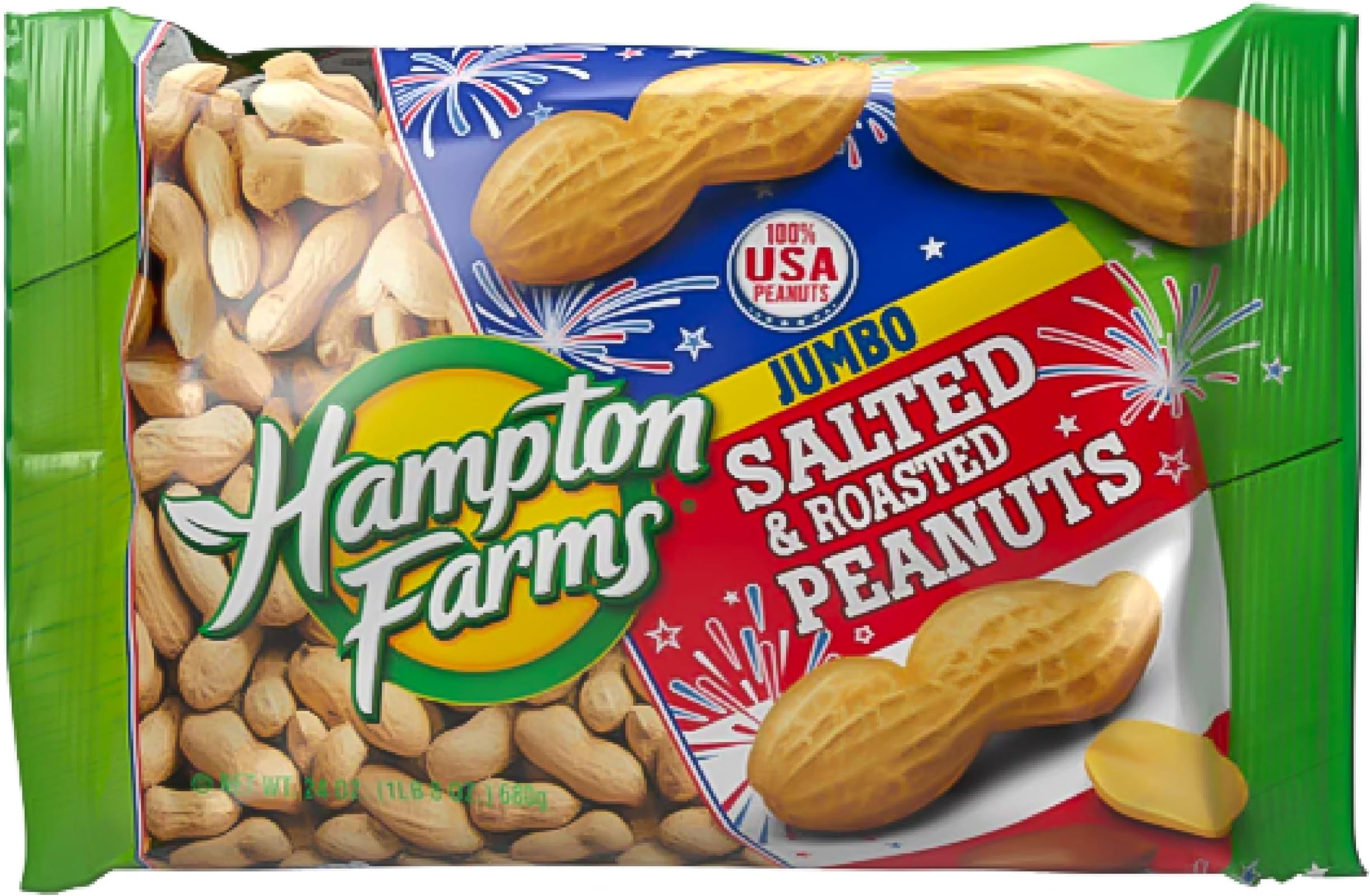 USA Grown All-Natural - Jumbo Roasted In-Shell Salted Peanuts - 24 oz. Bag