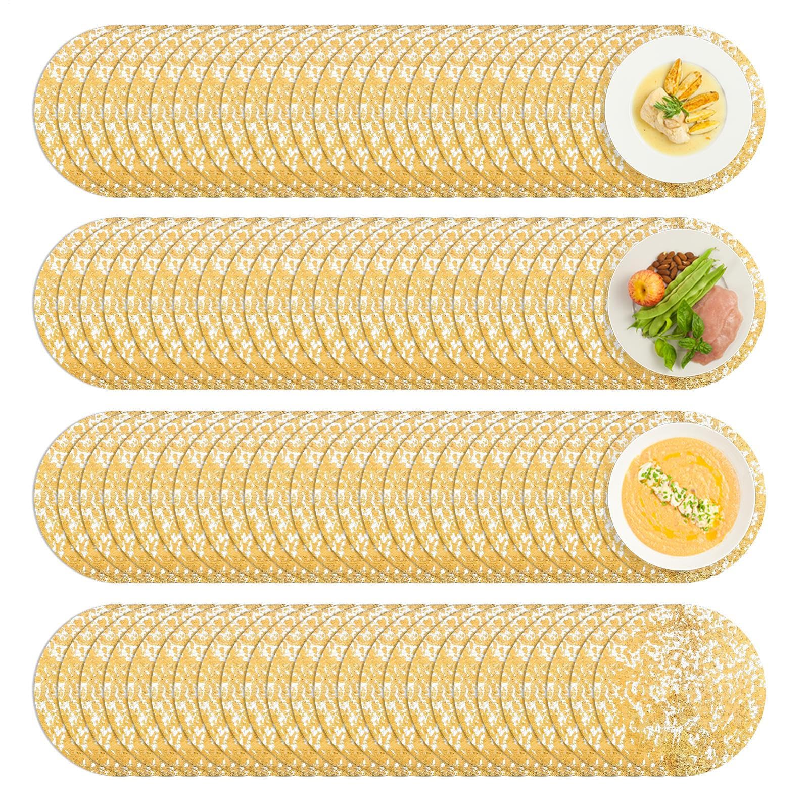 Sous-assiettes dorées élégantes de 33 cm avec feuille d'or pour tables de restaurant