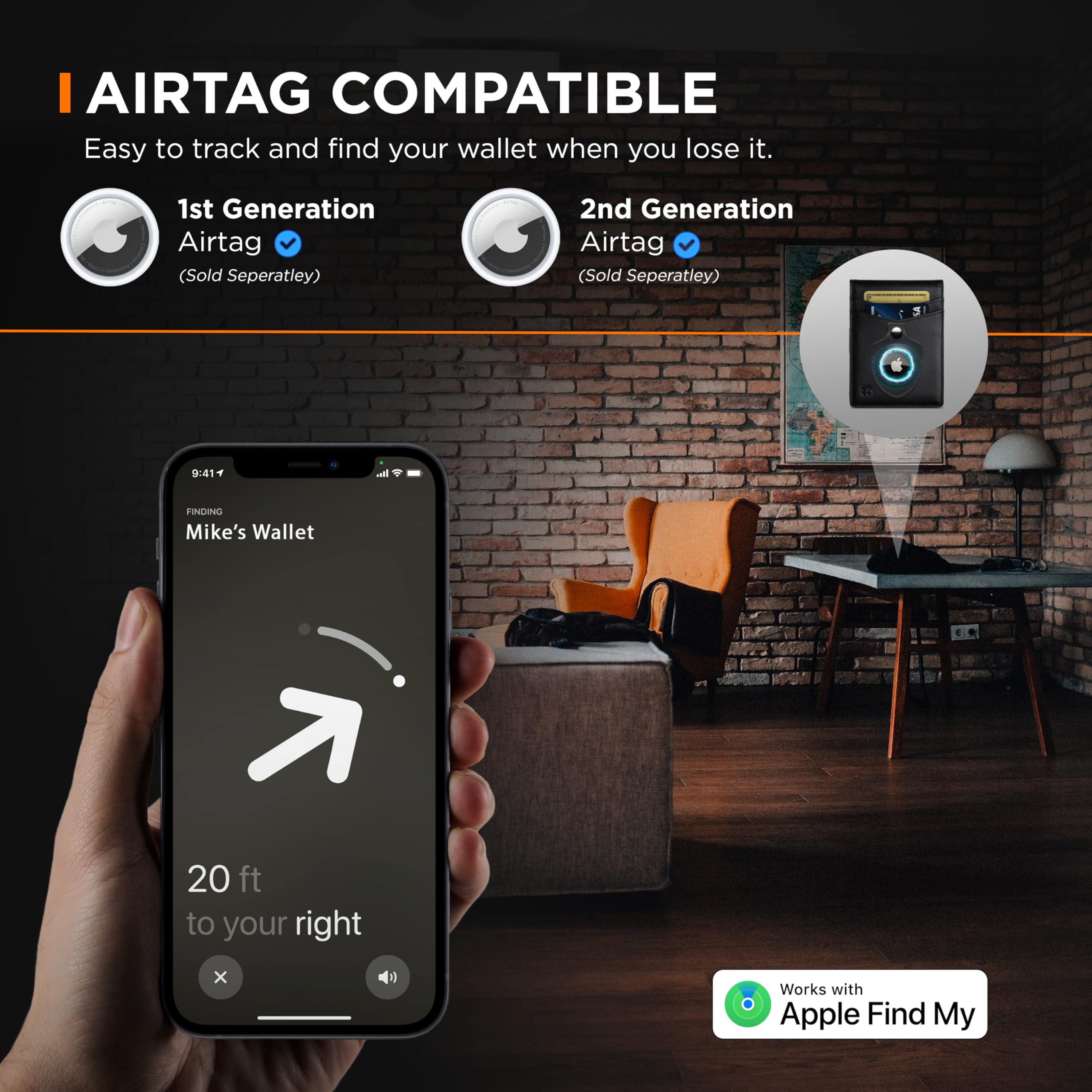 SERMAN BRANDS Portfel z klipsem na pieniądze – męskie portfele, smukła kieszeń przednia z blokadą RFID, minimalistyczny mini składany, Węgiel czarny transformator powietrza, 4.3 inches x 3.1 inches x