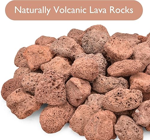 Miniatura 3 de Skyflame Rocas de lava de 10 libras para hogueras, mesas de fuego, chimeneas, decoración de paisajismo de jardín, uso en interiores y exteriores,