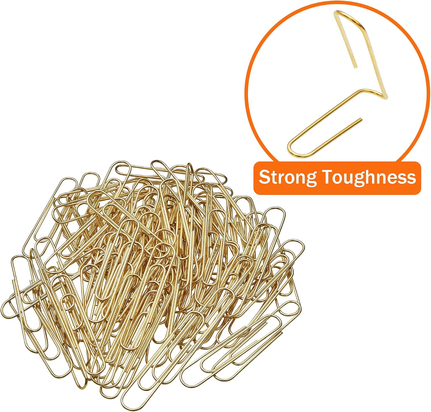 NEEWAY Gold Paper Clips, 200 Count Large Size, 2 Inch Jumbo Paperclips, Stylish Gold-Plated Paper Clip (Pack of 2) image 3