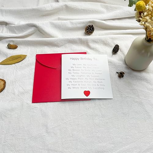 Miniatura 2 de iMakemvel Tarjeta especial de cumpleaños para él y ella, tarjeta de feliz cumpleaños para amante, feliz cumpleaños para mi todo, con sobre