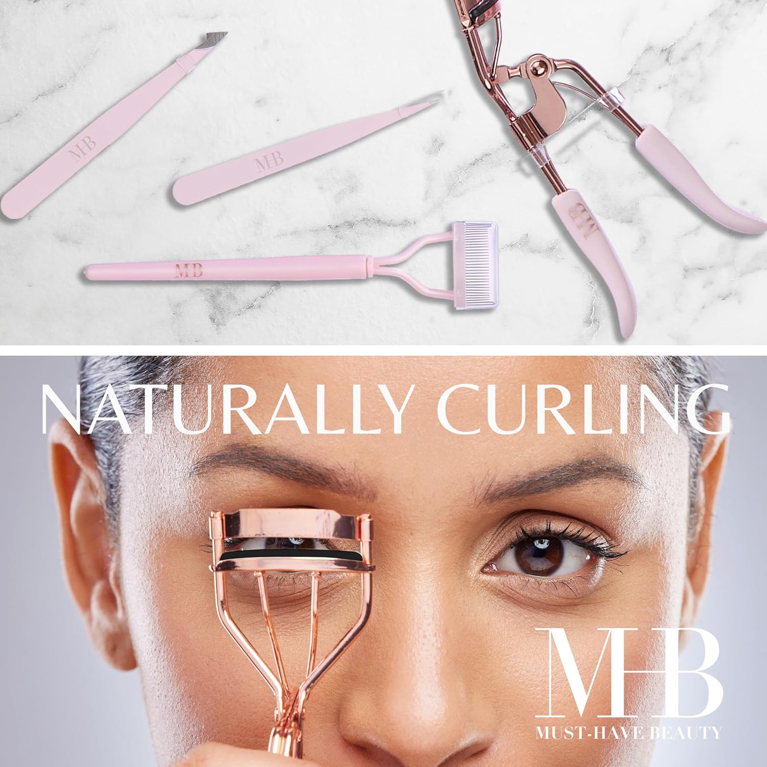 14pc Ultimate Beauty Brush Collection - Full Makeup Eyelash Curler Tweezer Sponge Kit Cosmetic Tools Professional Face Eye (ROSE GOLD)