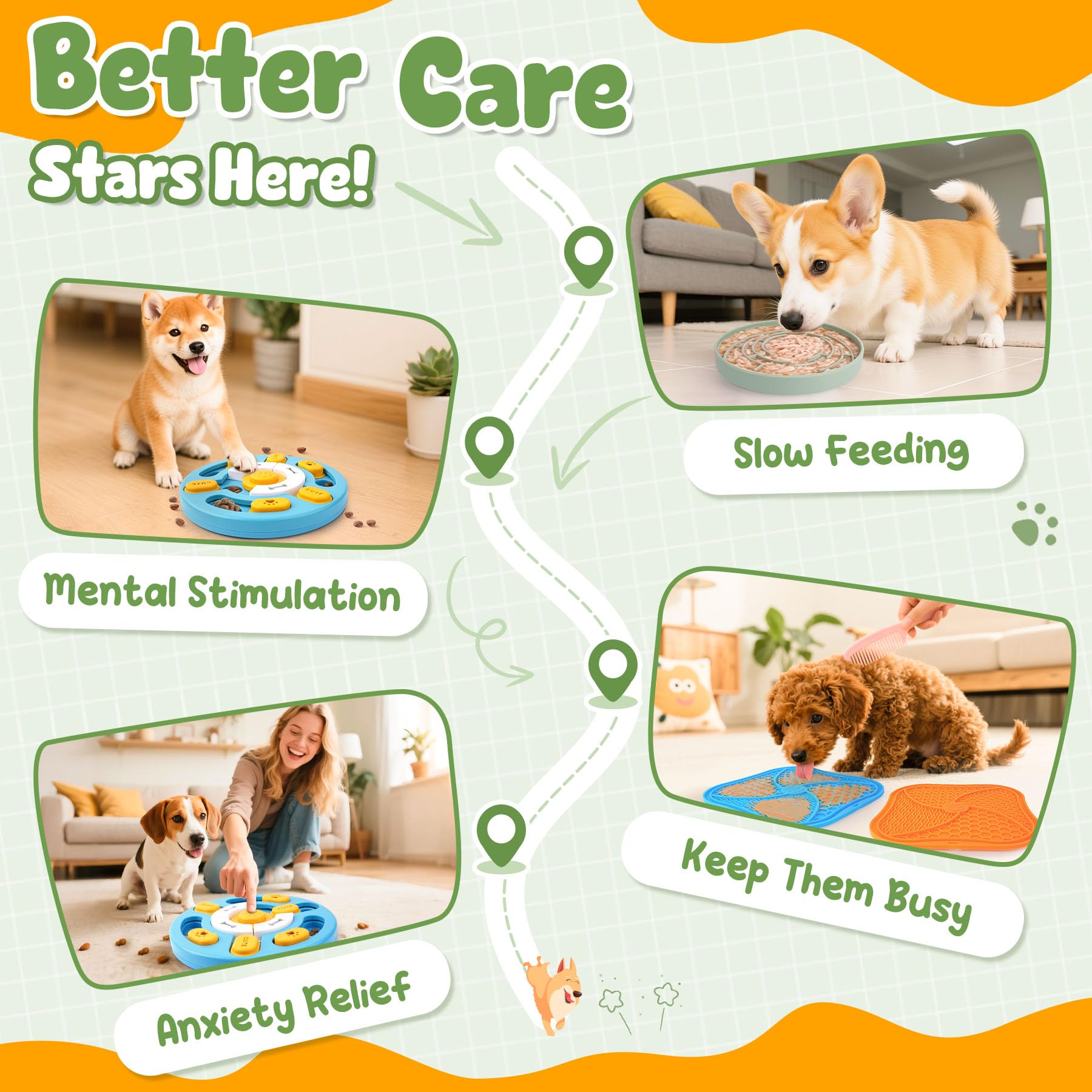 KIPRITII Well-Rounded Dog Enrichment Toys Set – Keeps Dogs Busy with Mental Stimulation & Slow Feeding, Includes Dog Lick Mat, Puzzle Toy & Slow Feeder Bowl for Boredom Relief - image 4