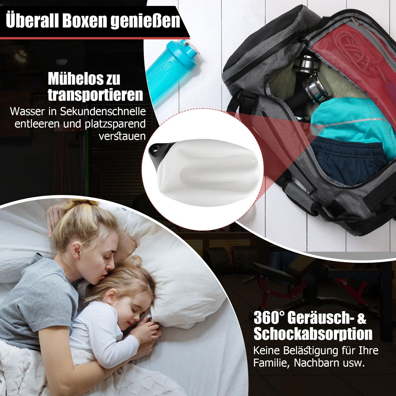 GYMAX Wasserboxsack Ø45cm, Boxing Punching Bag mit Wasser füllbar, hängendes Punchingsack, Schwerer Boxsack für Erwachsene & Jugend