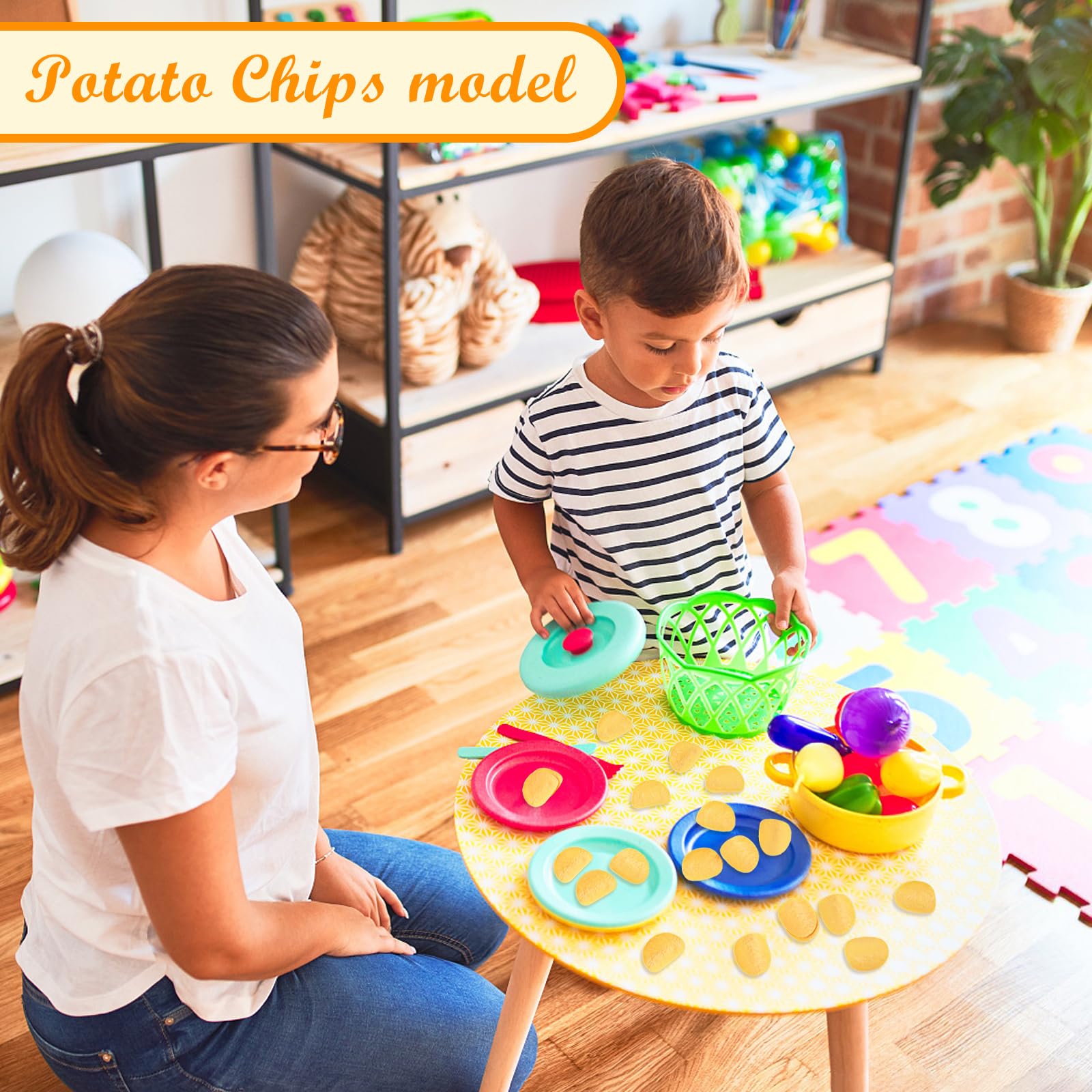 Künstliche Kartoffelchips, 50 Stück, große gefälschte Kartoffelchips, Snack, realistische Fast-Food-Modelle für Lebensmittel, Zuhause, Küche, Dekoration, Markt, Display-Requisiten