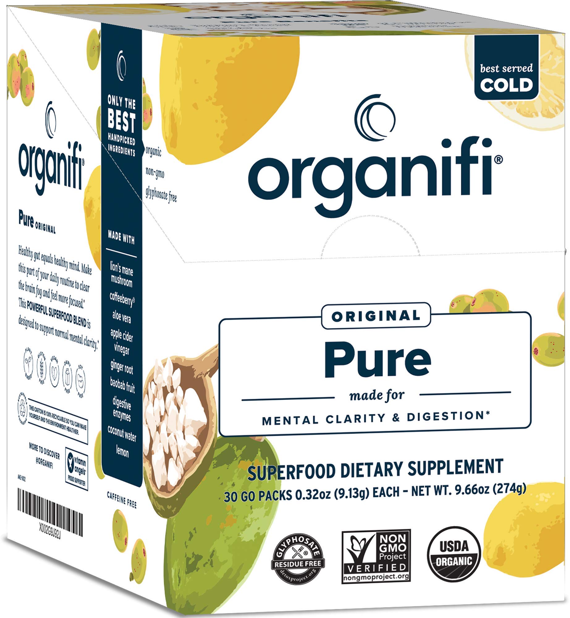 Buy Organifi Pure Smart Packs Mental Clarity Superfood Solution 30