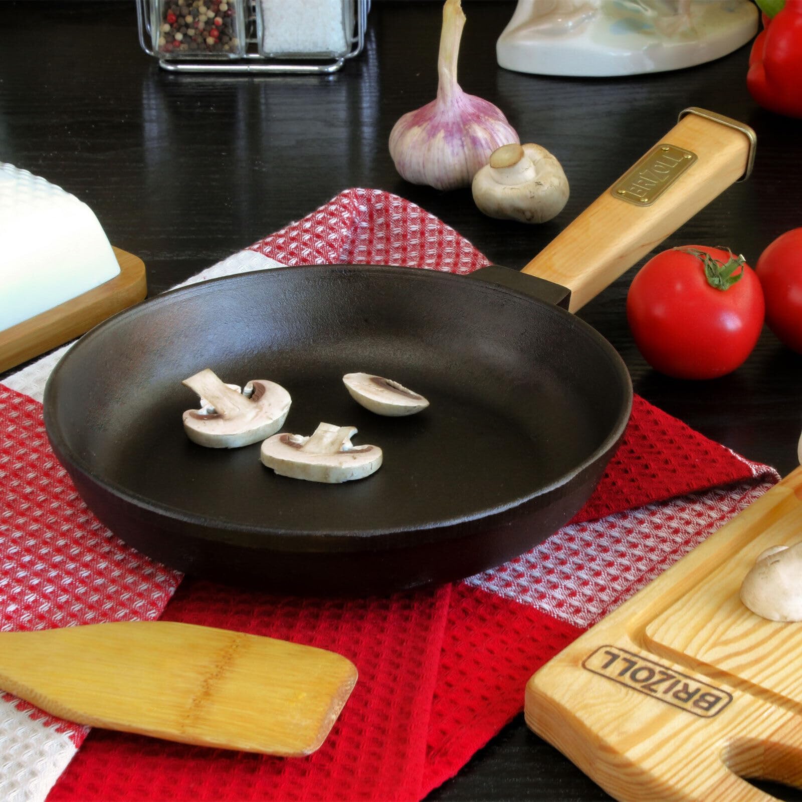 Padella-Coperchio In Ghisa 36 Cm 4BIG.fun - Universale Per Forno, Barbecue E Tutti I Piani Cottura