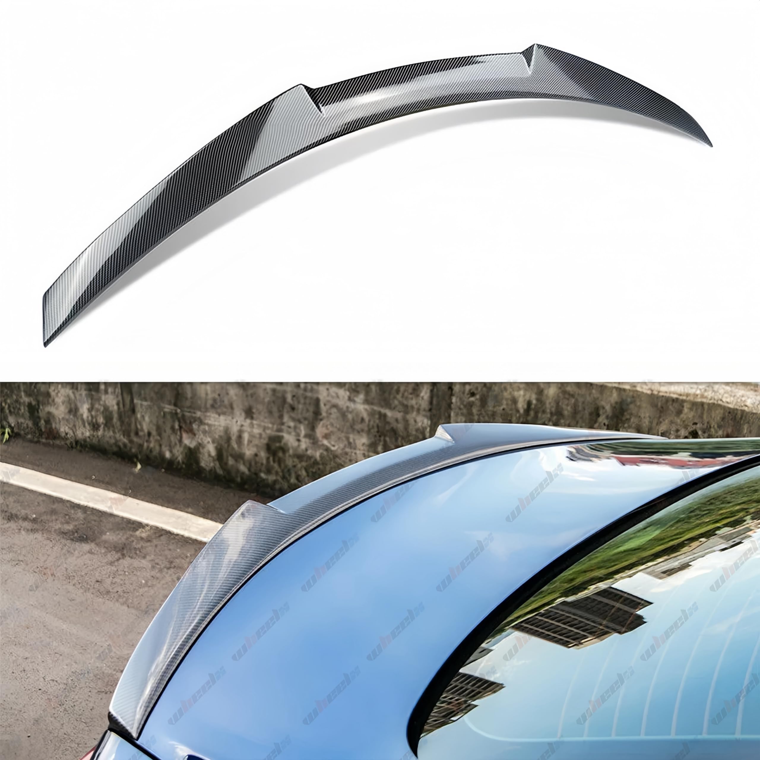 Rear Trunk Spoiler For Infiniti Q50/Q50S 2014-2024 - Carbon Fiber Look, ABS Material, No Drilling