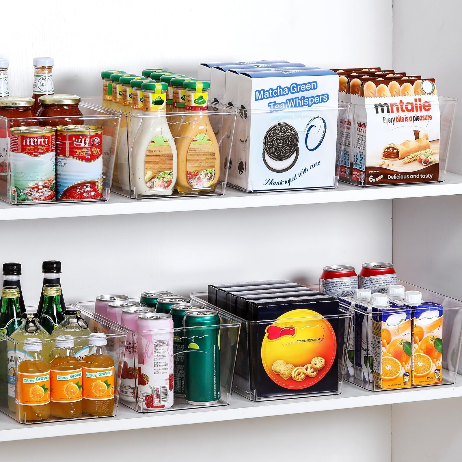 LANDNEOO 12 PACK LARGE Clear Storage Bins with Handles & Labels, Multiuse Plasti - product photo