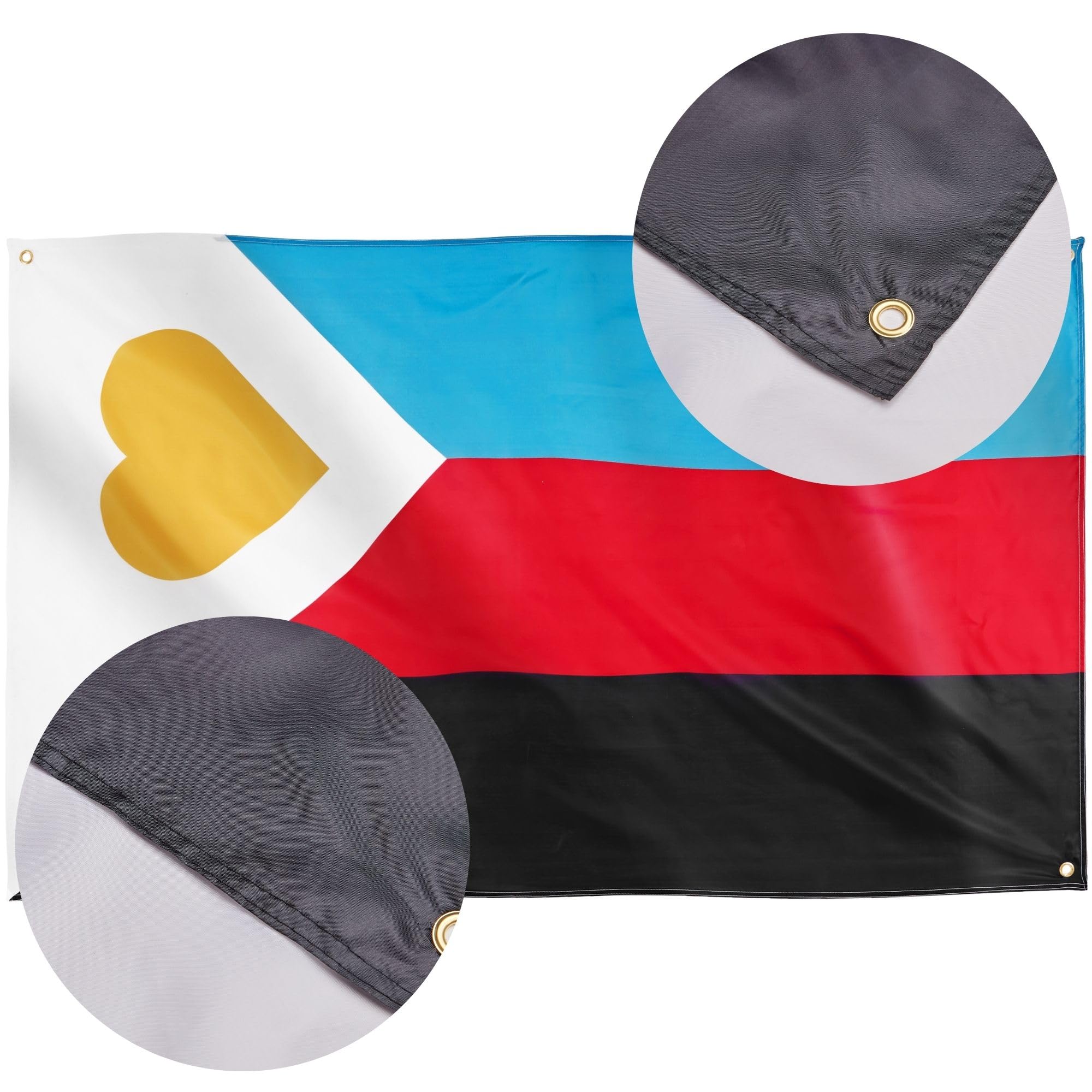 Runesol Tricolour Polygamy Pride Flag, 91x152cm, 3ft x 5ft, 4 Grommets, Eyelet In Every Corner, Gay Pride Flag, LGBT+ flag - Image 4