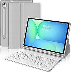 Capa de teclado para Samsung Galaxy Tab S10 Lite / S10 FE / S9 FE 10,9 polegadas e S9 11 polegadas capa com teclado, capa magnética destacável com suporte para caneta S para Galaxy Tablet S10 Lite