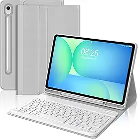 Capa de teclado para Samsung Galaxy Tab S10 Lite / S10 FE / S9 FE 10,9 polegadas e S9 11 polegadas capa com teclado, capa magnética destacável com suporte para caneta S para Galaxy Tablet S10 Lite