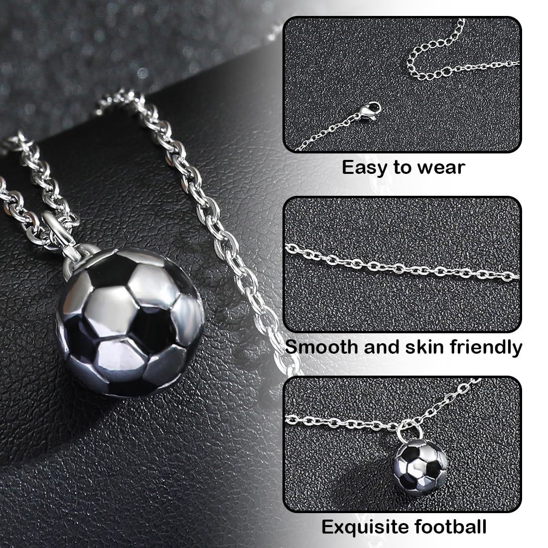Collar Con Dije De Fútbol Collar Hombre Acero Inoxidable Cosas De Futbol Para Niños