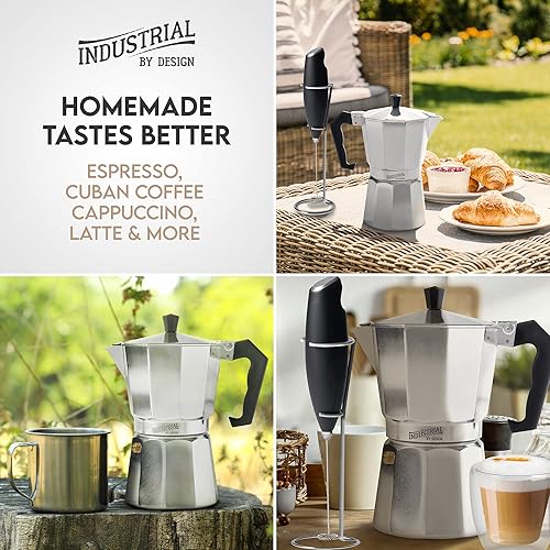 Miniatura 3 de Cafetera de expreso para estufa cafetera italiana y cafetera cubana para café expreso fuerte recién preparado perfecta para acampar y para preparar