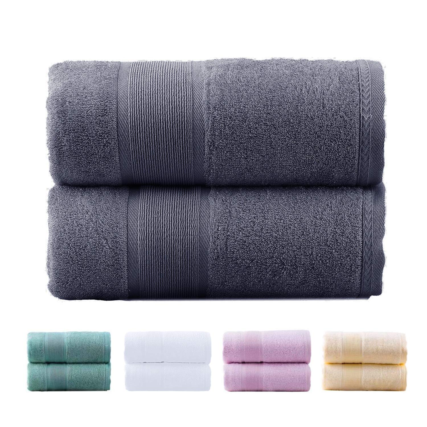 JML Bamboo Towels 2 Piece Bath Towel Set (27"x54") Antibacterial