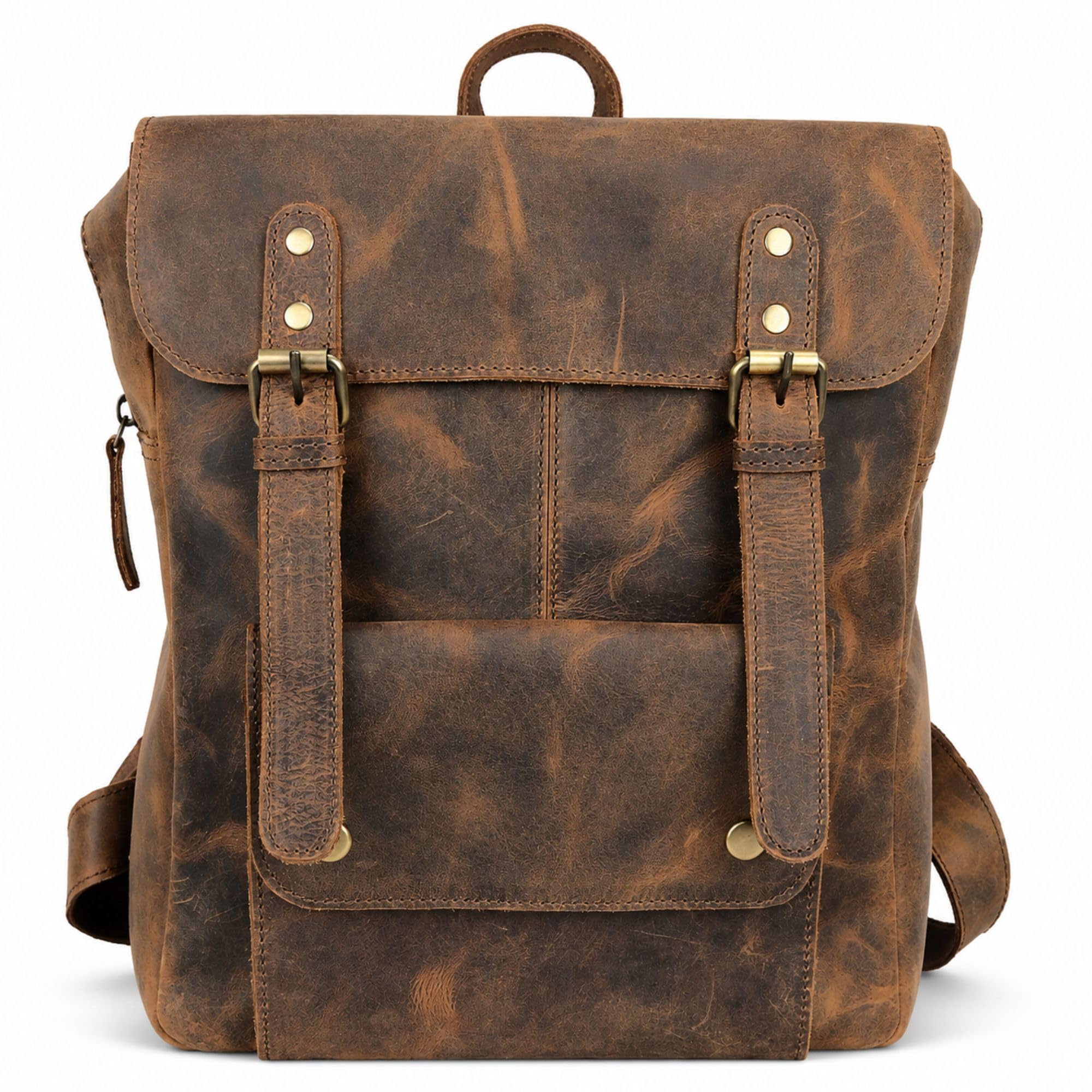 volere Handmade Genuine Leather Backpack for Men & Women | Vintage Hunter Leather Rucksack & Croco Print Laptop Bag | Travel, Office, College, Casual Stylish Backpack-picture-25